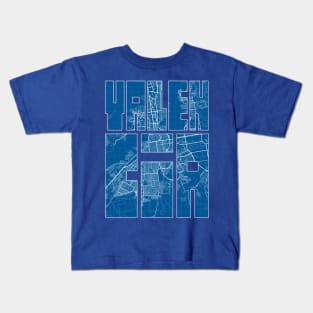 Valencia, Venezuela Map Typography - Blueprint Kids T-Shirt